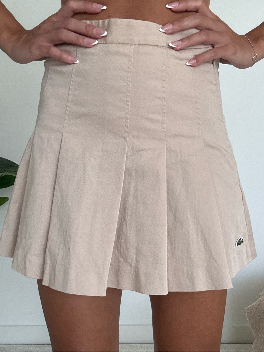 Lacoste Neutral Pleated Mini Skirt - Picture 2 of 5